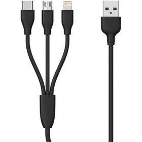 تصویر کابل شارژ و انتقال اطلاعات ۳ در ۱ 3in1 Data Cable BO-J18 Bolice USB Cable 3-in-1 Fast Charging Data Cable for All Micro USB, iPh and Type-C and Lightning Devices