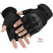 تصویر دستکش نیم پنجه نظامی ورزشی ضربه گیر 