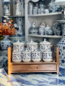 تصویر کنار سماوری چینی گلریز ۷ تیکه 