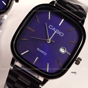 تصویر ساعت کاسیو الدمانی بندمشکی - ست الدمانی بند مشکی صفحه آبی Casio Old Money Watch