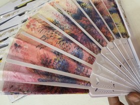 تصویر باد بزن پارچه حریر 