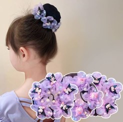 تصویر کش مو دخترانه توری طرح کرومی 