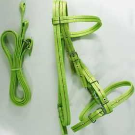 تصویر کله گیر و دسته جلو برزنتی - سبز ا nylon bridle nylon bridle