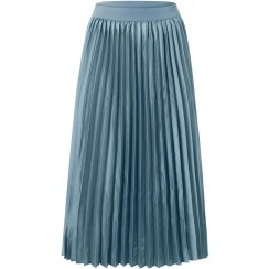 تصویر دامن پلیسه ساتن آبی چیبو 