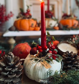 تصویر شمعدان کدو دکوراتیو candle