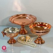 تصویر ست ظروف مسی صدف 