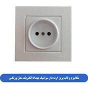تصویر مکانیزم و قاب پریز ارت دار سرامیک بهداد الکتریک مدل ورتکس 