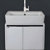 تصویر روشویی کابینتی پک کامل کابین آینه و سنگ پی وی سی ضد آب ضد بخار ضد بو Roshoei kabineti