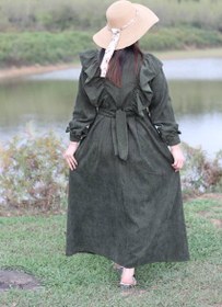 تصویر پیراهن کبریتی درشت سبز سایز ۲ 