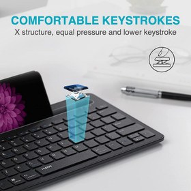 تصویر کیبورد بی‌سیم رپو مدل XK100 ا RAPOO XK100 Multi-Device Bluetooth Keyboard RAPOO XK100 Multi-Device Bluetooth Keyboard