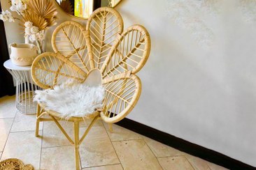 تصویر صندلی حصیری مدل گلبرگ Rattan Chair Petal model