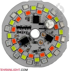 تصویر چیپ ال ای دی RGB توان 7 وات 220 ولت افکت دار 