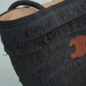 تصویر کیف حصیری سلین مشکی 