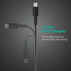 تصویر کابل 1.2 متری Lightning راوپاور RP-CB012 RAVPower RP-CB012 1.2m USB To Lightning Charging Cable