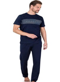 تصویر ست پیژامه کوتاه آستین مردانه خاکستری 6050 برند Pierre Cardin 6050 Men's Black Short Sleeve Pajama Set