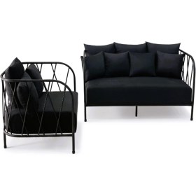 تصویر مبل حصیری فلزی 