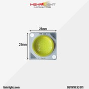 تصویر قیمت و خرید پنل سی او بی پروژکتوری 12 ولت 50 وات 2828 مهتابی لنز دار مدل 25P4S 