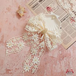 تصویر گیره فرانسوی پاپیون گیپوری طرح بابونه 