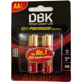 تصویر باتری قلمی دی بی کی بسته 2 عددی DBK Ultra PREMIUM Alkaline AA LR6 Battery 2-pack 
