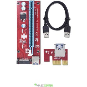 تصویر رایزر گرافیک Riser تبدیل PCIe 1X به 16X با رابط کابل USB 3.0 برند Riser مدل 006 