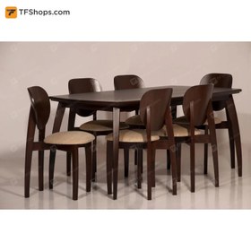 تصویر میز و صندلی تهران فرم مدل L2 سایز شش نفر گردویی ا Dining Table Dining Table