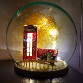 تصویر چراغ خواب باجه تلفن طرح رویایی زمستان 