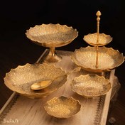 تصویر ست پذیرایی برنجی طلایی کد 421 