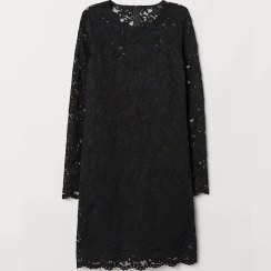 تصویر پیراهن مجلسی دانتل مشکی زنانه دخترانه اچ اند ام H&M کات لیبل سایز 34 