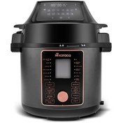 تصویر زود پز و هواپز برقی چند منظوره کاراجا مشکی مات karaca cooker 2in1 Karaca cooker