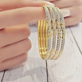 تصویر النگو نقره کپی طلا کد 155 