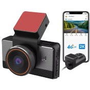 تصویر دوربین ثبت وقایع خودرو ۲K سیم کارتی وای فای دار دو لنزه 