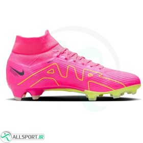 تصویر کفش فوتبال نایک ایر زوم مرکوریال طرح اصلی Nike Air Zoom Mercurial Superfly 9 Elite SG Pink Green Black 