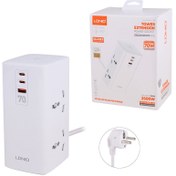 تصویر شارژر رومیزی الدینیو مدل SC4383 با کابل 200 سانتی متری و 2 پورت Type-C 