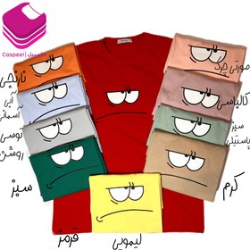 تصویر تیشرت زنانه طرح اخم نخ پنبه کد 1023