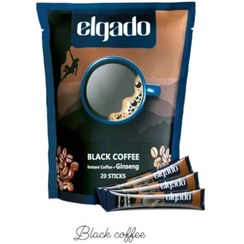 تصویر بلک کافی پودر قهوه فوری حاوی جینسینگ Elgado black coffee