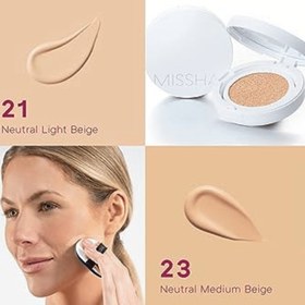 تصویر کوشن ضد آفتاب و آبرسان میشا سری مایک آپ مویست آپ - 23 Missha Magic Cushion Moist Up Spf50+/pa+++ 15g |