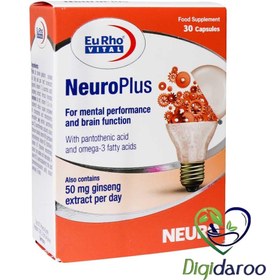 تصویر کپسول نورو پلاس بسته 30 عددی یوروویتال ا Eurho Vital Neuro Plus Capsules Eurho Vital Neuro Plus Capsules