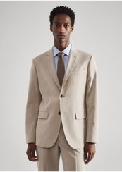 تصویر ژاکت مردانه بژ منگوMANGO Man | 47005590 اورجینال 