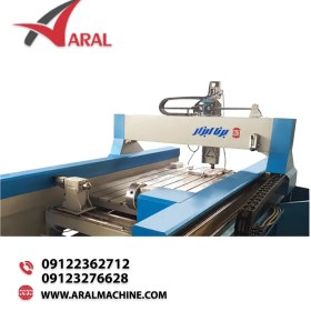 تصویر دستگاه سی ان سی سنگ مدل بازالت " روتاری 4 هد " granit model stone CNC machine