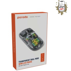 تصویر ماوس شفاف 2.4 گیگ و دوگانه پرودو مدلTMDM Porodo Transparent Mouse 2.4G and Bluetooth Dual Mode TMDM