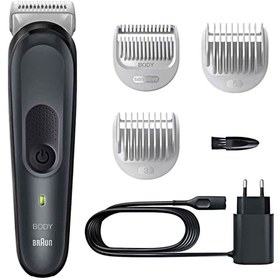 تصویر ماشین اصلاح بدن براون مدل BG3340 Braun ست مراقبت بدن BodyGroomer 3 BG 3340 SkinShield Technology