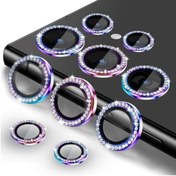 تصویر محافظ لنز دوربین ایرگلوری نگین دار سواروسکی مناسب برای گوشی سامسونگ Galaxy S23 Ultra - S24 Ultra 