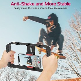 تصویر پایه نگهدارنده و تثبیت کننده فیلمبرداری دوربین گوشی مدل 10094746 Pro Max ا Neewer Plastic U Rig Smartphone Video Rig, Filmmaking _ ارسال 15 الی 20 روز کاری 