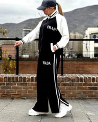 تصویر ست سویشرت و شلوار ورزشی پرادا جنس کتان ترگال سایز فری 