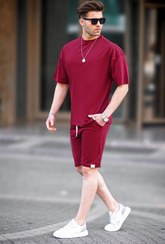 تصویر ست شلوارک مردانه کلارت رد بیسیک 6377 فاق نرمال T Kol راسته مردانه | مدمکست Madmext 6377 