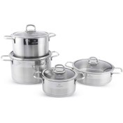 تصویر سرویس قابلمه لایف اسمایل مدل Lifep12-8 ظرفیت ۸ پارچه استیل 