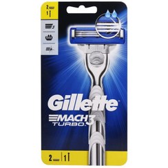 تصویر تیغ اصلاح ژیلت مچ تری توربو  با 2 یدک Gilet Mach3 Turbo