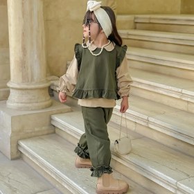 تصویر ست پوشاک دخترانه مدل ستین پاییزی 