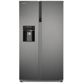 تصویر یخچال فریزر ایکس ویژن مدل HS600-Si رنگ استیل 28 فوت XVISION HS600-Si SIDE BY SIDE 28 FOOT FRIDGE STEEL
