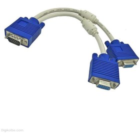 تصویر کابل تبدیل 1 به 2 پورت VGA 1to2 VGA port conversion cable